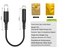 Adaptateur audio Type-C mâle vers 3,5 mm femelle, décodeur numérique DAC, prise casque vers convertisseur Type-C, longueur du câble 0,3 m 0,5 m 1 m 2 m