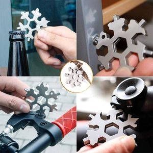 Mini Herramienta Multiusos 18 en 1 con Diseño de Copo de Nieve, <span class=keywords><strong>Llave</strong></span> Torx Metálica, Destornillador, Abridor de Botellas con Trinquete, Ajustable, Portátil, Herramientas de Bricolaje - Product Image 4