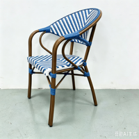 Chaise de jardin style américain, en rotin tressé, empilable, en aluminium, résistante à l'eau, pour restaurant, terrasse, jardin
