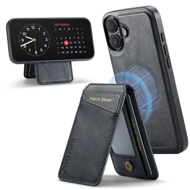 Wallet Case Kickstand RFID Blocking Flip Cover Credit Card Slots PU Leather Phone Case for iPhone 16 Plus Pro Max Magnetic case