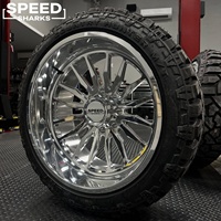 Jantes 24x12 26x14 28x16 6x5.5 6x139.7 28 pouces, 6 trous, jantes profondes pour Chevy Silverado 1500, jantes chromées polies, 4x4 monobloc