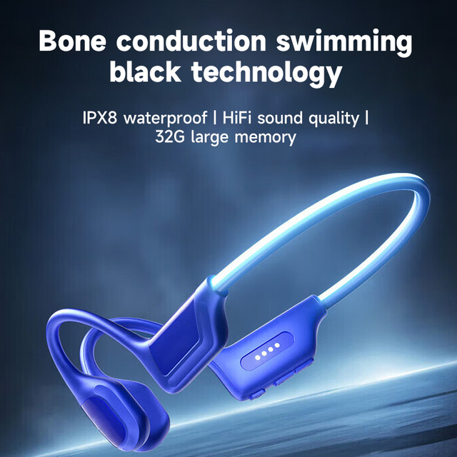 Wholesale Bone Conduction Earphones 32GB MP3 Player IP68 Waterproof LED Night Light Sports Wireless Headset to Ship in Stock G13