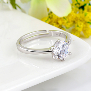 Anillo de Boda Clásico 2026 con Engaste de Seis Garras, de Cobre Ecológico con Zirconio Grabado, Anillo de Compromiso Eterno - Product Image 5