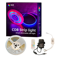 Bande lumineuse LED flexible auto-adhésive découpable pour plafond intérieur, étanche IP20, contrôlable par application, bande lumineuse intelligente RGB