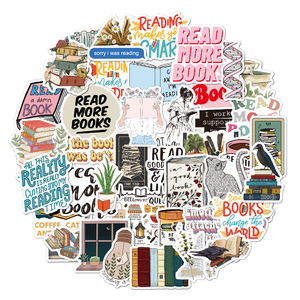 50 Stuks Boek <span class=keywords><strong>Stickers</strong></span> Voor Kinderen Boek Liefhebber Sticker Accessoires Geschenken Voor Kinderen Tieners Volwassenen Waterdichte Sticker Voor Laptop Flessen - Product Image 2