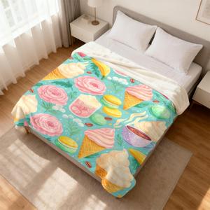 Manta de Franela con Diseño de Conejillos de Indias, Manta para Siesta, Cálida y Suave para el Invierno, Impresión Personalizada OEM ODM - Product Image 2