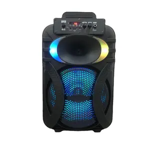 Sistema audio di danza quadrata da 10 pollici di fabbrica, altoparlante per karaoke, sistema audio Bluetooth ad alta potenza con luce a colori RGB per esterni