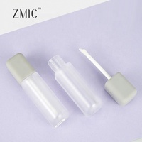 Tube de brillant à lèvres rose transparent de 3 ml, tube de gloss à lèvres givré vide avec applicateur, tube de rouge à lèvres liquide en plastique pour baume à lèvres et huile à lèvres