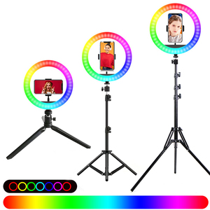 Anneau de selfie Offre Spéciale 26cm 10 pouces RVB <span class=keywords><strong>pas</strong></span> <span class=keywords><strong>cher</strong></span> prix anneau lumineux avec trépied anneau de selfie - Product Image 3