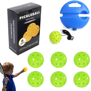 Weighted Base <b>Trainer</b> Elastic Return Cord Reusable Balls Durable Plastic Portable Handle Pickleball Training Ball With Base - Product Image 1