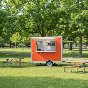 Remolque de Comida Móvil con Refrigerador, Carrito de <span class=keywords><strong>Hot</strong></span> Dogs Resistente a la Oxidación para Venta de Aperitivos al Aire Libre - Product Image 1