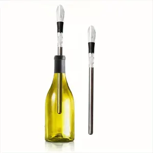 Alta Qualidade 304 Aço Inoxidável Garrafa Reutilizável Wine Chiller Stick 3-em 1 Rapid Iceless wine cooler stick