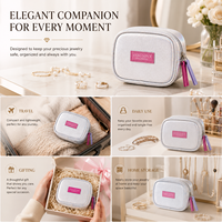 Étui de rangement portable pour bijoux, mini, personnalisé, pour voyage, organiseur de bagues, boucles d'oreilles, colliers, emballage OEM ODM, fabricant