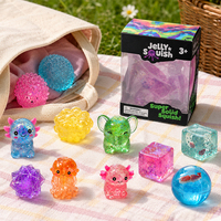 Jouets Squishy en Gelée Colorés, Figurines d'Animaux Souples et Extensibles (Crabe Bouffant, Axolotl, Méduse) – Pack de Récompenses pour la Classe