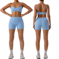 Nieuwe Boterzachte Vierweg Stretchy Slim Fit Sport Yoga Set Korte Gym Kleding Vrouwen Sets