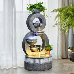 Fontaine d'eau moderne de luxe européenne en fibre de verre, résistante aux intempéries et étanche, ornement de sol, décoration intérieure, cadeau de pendaison de crémaillère - Product Image 5