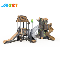 MT-FSW002 	 Structure de jeu extérieure pour enfants de style maison dans les arbres avec toboggan