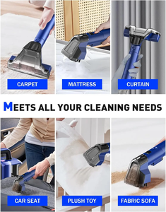 2026 Vente en gros à succès Nettoyeur de tapis portable en profondeur, <span class=keywords><strong>aspirateur</strong></span> pour canapé, nettoyeur de taches puissant à double brosse pour sièges de voiture - Product Image 2