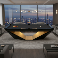 Table de billard de style américain en bois massif de haute qualité, avec système de retour de balles, personnalisable en couleurs, combinable avec une table à dîner.