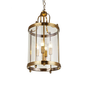 Design unico in metallo lampada pendente in ferro Vintage ferro materiale uccello gabbia in ottone vetro industriale ciondolo luce - Product Image 1