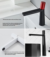Grifo de Baño Geométrico Minimalista, Grifo Mezclador Monomando de Latón Sólido para Lavabo Sobre Encimera