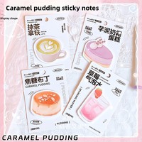 Blocs-notes adhésifs en forme de pudding au caramel, réutilisables, tendance, esthétiques, détachables, auto-adhésifs