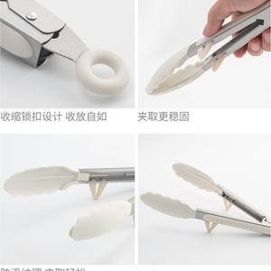 <b>Silicone</b> Food Clips Stainless Steel Multipurpose BBQ <b>Kitchen</b> <b>Utensil</b> Clip White Red Multicolored Light Green Durable Bundle - Product Image 4