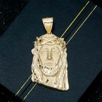 Usine de bijoux en chine S925 argent 9k 10k 14k 18k solide pur or véritable Moissanite diamant pendentif jésus