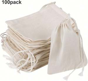 Sachets de thé en maille de fibres de maïs biologiques de qualité alimentaire réutilisables avec cordon de serrage - Product Image 2