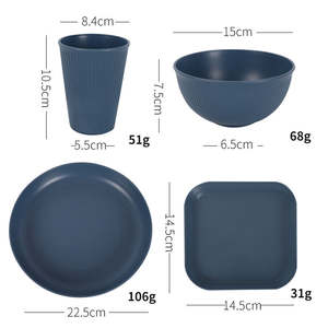 HEYRV-Ensemble de 32 pièces de <span class=keywords><strong>vaisselle</strong></span> en paille de blé, portable, durable, couteau, fourchette et cuillère - Product Image 5