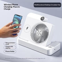 Kipas Pengisi Daya Ponsel Nirkabel Desktop Populer, Kipas Listrik Mini Multifungsi Portabel USB Isi Ulang Model Tombol E6