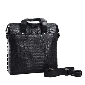 Handmade Men Crocodile Messenger Bag Men Cross Body Handbags Satchels Exotic Leather Business Bags for Men Bags Factory Single