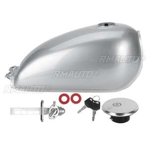 Tanque de Combustible para Motocicleta de 9L/2.4Gal, Tanque de Gasolina de Acero Inoxidable Estilo Cafe Racer para Suzuki GN125 GN250 - Product Image 3