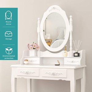 Table de toilette design moderne <span class=keywords><strong>pour</strong></span> femme <span class=keywords><strong>adulte</strong></span> avec miroir, table de toilette de maquillage, table de toilette blanche, maquillage - Product Image 3