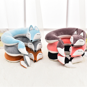 Coussin <span class=keywords><strong>de</strong></span> soutien cervical <span class=keywords><strong>en</strong></span> tricot <span class=keywords><strong>en</strong></span> forme <span class=keywords><strong>de</strong></span> U, motif renard <span class=keywords><strong>de</strong></span> dessin animé mignon, doux et confortable, idéal <span class=keywords><strong>pour</strong></span> les voyages et la maison, directement <span class=keywords><strong>de</strong></span> l'usine - Product Image 1
