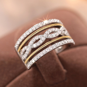 Anello Bicolore Stile Principessa per Donne, Elegante Gioiello da Dito alla Moda - Product Image 2