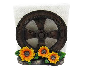 Gallo con ruota del carro Farm Barrel e girasoli tovagliolo sale e pepe Shaker Holder Home Decor accessorio da cucina da pranzo - Product Image 2