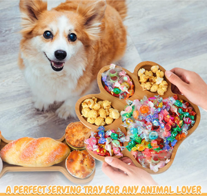 <span class=keywords><strong>Plateau</strong></span> à nourriture en bois en forme d'os pour fête, 2 pièces, <span class=keywords><strong>plateau</strong></span> à charcuterie pour chien, <span class=keywords><strong>plateau</strong></span> <span class=keywords><strong>de</strong></span> service en bambou avec 5 rainures - Product Image 3