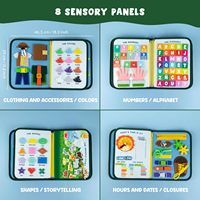 Nouveau jouet éducatif Montessori sur le thème des animaux sauvages, tableau d'activités en feutre, livres sensoriels pour garçons et filles, cadeau de Noël et de Thanksgiving