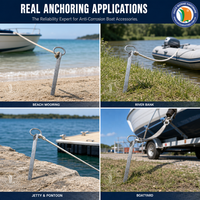 Ancre de sol à boulon fixe PR galvanisé à chaud pour applications marines 12x350mm – Accessoires de quaiement pour bateaux, yachts et navires