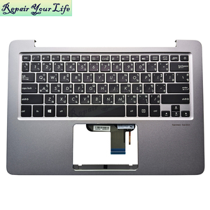 Clavier d'ordinateur portable rétro-éclairé noir <span class=keywords><strong>FR</strong></span> GK TI SW pour Asus Zenbook UX310UA UX410UFR 90NB0CJ1-R31FR0 clavier avec repose-poignets gris argenté - Product Image 3