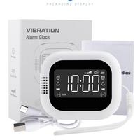 Réveil vibrant rechargeable avec deux alarmes et affichage jour/semaine – Horloge vibrante de bureau et de table pour les gros dormeurs
