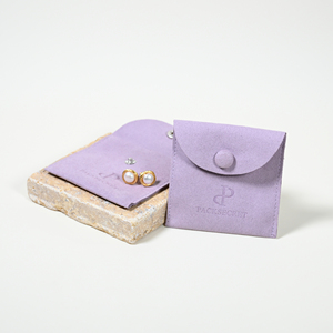 PackSecret Luxury Single <b>Button</b> Full Cover Microfiber Purple Jewelry Pouch Custom Deboss Logo Premium <b>Magnetic</b> Box for Full - Product Image 4