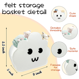 Thân Thiện Với Môi <span class=keywords><strong>Mini</strong></span> Lưu Trữ Giỏ <span class=keywords><strong>2025</strong></span> Mới Hình Dạng Đám Mây Công Suất Cảm Thấy Tủ Quần Áo Tổ Chức Tàu Sân Bay Túi Cho Thú Nhồi Bông Đồ Chơi - Product Image 2
