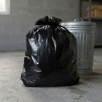 Bolsa de HDPE Biodegradable de 4 Mil, Marca UKHI, Blanca, con Estampado de Estrella, Sellada con Serigrafía, Mate, con Refuerzo Lateral, en Rollo, para Uso Doméstico