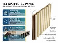 Paneles de Revestimiento de Pared Exterior WPC Ecológicos Modernos de Primera Calidad, Diseño de Listones Decorativos para Gimnasios e Interiores con Iluminación LED