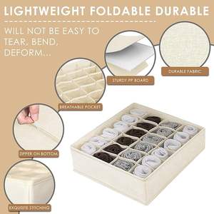 Tiroir Diviseur Tissu Pliable Armoire Placard Boîtes Sous-Vêtements Cravates 16 + 24 + 24 Cellules Chaussettes Sous-Vêtements Organisateur Diviseurs Rangement - Product Image 4