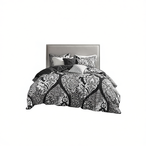 Ensemble de housse de couette 6 pièces, motif floral imprimé, polyester, décoration moderne pour chambre à coucher - Product Image 1