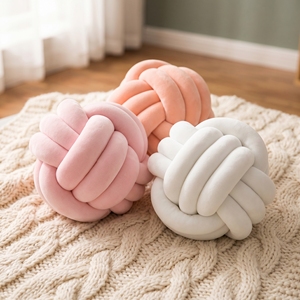 Coussin tressé à nœuds à prix abordable, oreiller décoratif pour la maison, coussin <span class=keywords><strong>de</strong></span> canapé - Product Image 2