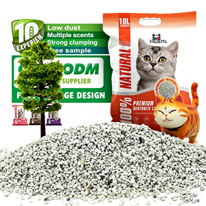 Litière pour chat en bentonite grise de haute qualité à prix abordable, super agglomérante, désodorisante et facile à nettoyer - Product Image 1